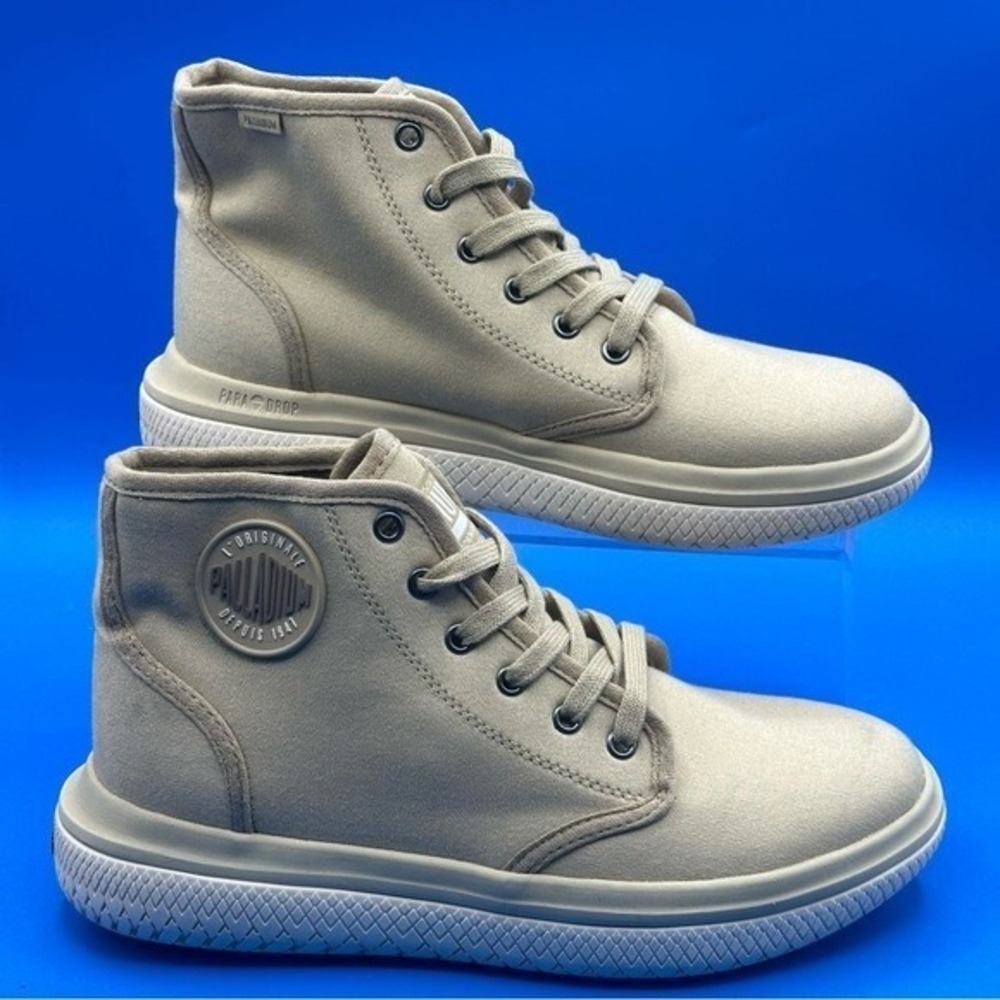 Palladium Women's Beige Sneaker Ankle Canvas Crushion CVS Lace-up - Size US 9